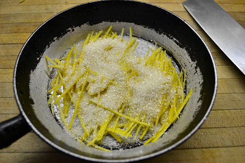 Candied Lemon Zest preparation