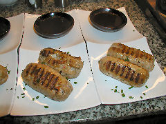 Seafood Sausages - served