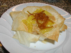 Dulce de Leche and Orange phyllo tarts