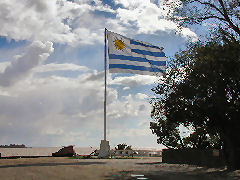 Colonia - Uruguayan flag on the point