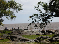 Wading in the ocean in Colonia