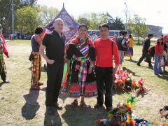 Henry and I with a woman in native Bolivian costume