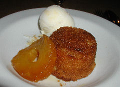Craftbar - brown sugar cake with roasted pineapple and coconut passion fruit sorbet