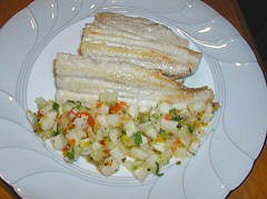 Gatuzo with Cucumber-Melon Salsa