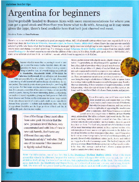 Cuisine & Vins October 2006