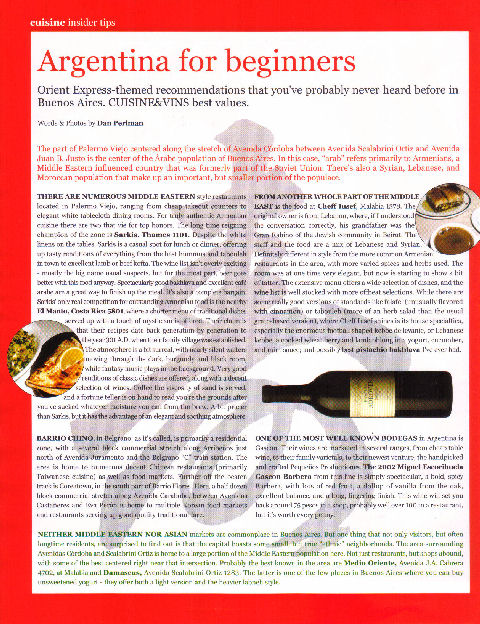 Cuisine & Vins November 2006