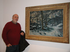 Frank poses with Cezanne’s Melting Snow