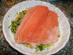 Gravlax - place the salmon on top