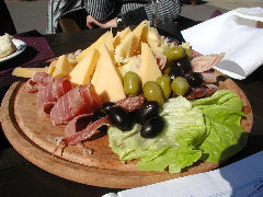 Cold cut and cheese plate at Harbor Cafe