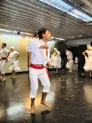 Henry in a Peruvian dance demonstration