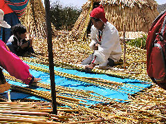 Making a door for the cooking hut