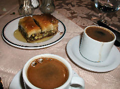 Iusef - arab coffee and pistachio bakhlava