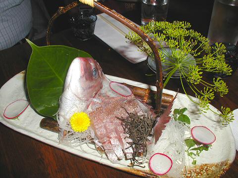 Kanoyama - whole red snapper sashimi