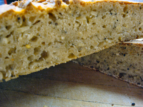 Closeup interior view - pain aux cereales