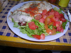 La Isla - Milanesa Napolitana and salad