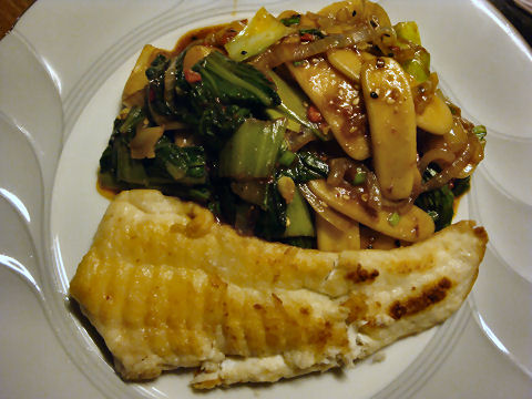 Pan-sauteed Sole with Spicy Rice Cakes
