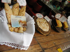 Various breads from a Paraguayan food stand