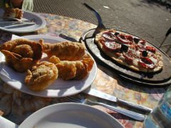 Nefertiti empanadas and pizza