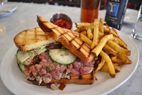 Neptune Oyster - tuna tartare sandwich