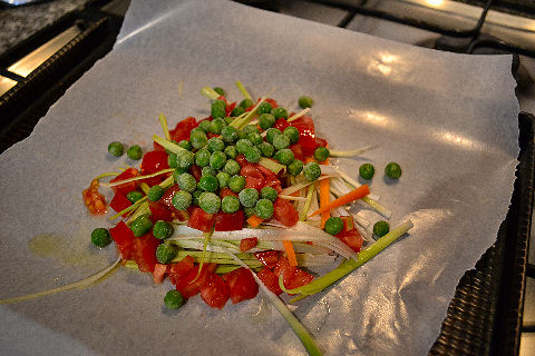 Papillote de Pejerrey y Verduras