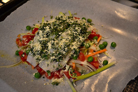 Papillote de Pejerrey y Verduras