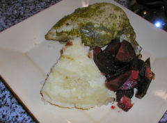 Chicken Quirquina with roasted beets and potatoes Antonio