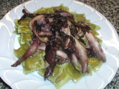 Radicchio confit with vegetable ravioli