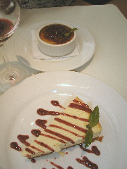 Sante Bar - cheesecake and cappucino brulee