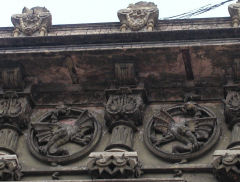 Dragons atop a home in San Telmo