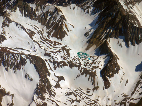 Flying over the mountains to Santiago