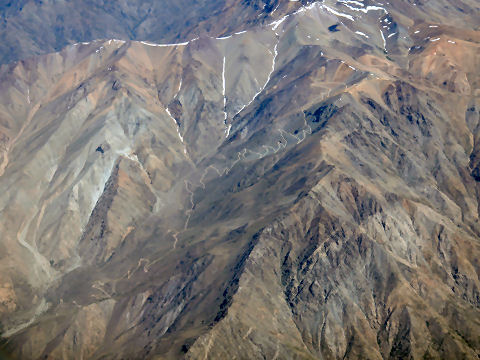 Flying over the mountains to Santiago