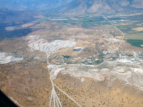 Flying over the mountains to Santiago