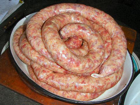 Freshly made chorizos