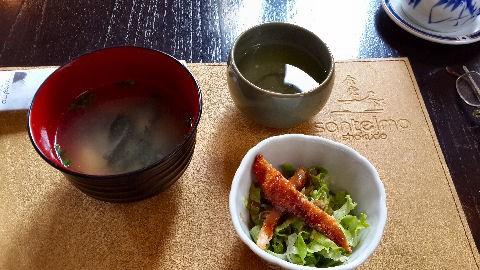 Shokudo - miso soup, salad and tea