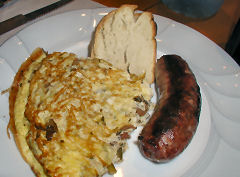 Soda Bread with omelette and chorizo