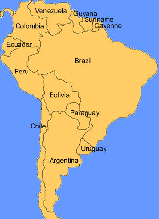 Map Argentina Neighboring Countries