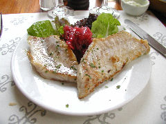 Spirit - grilled fish with kumquat chutney