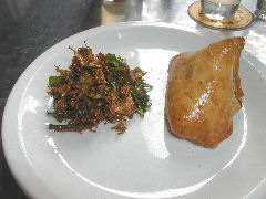 Tabla Bread Bar - dal samosa and artichoke salad