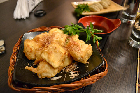 Tppan - fried tofu with bonito flakes