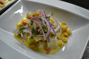 Sandperch ceviche with passionfruit