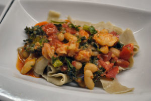 Rye Pappardelle with Prawns