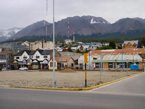 The first glimpse of Ushuaia as we head into town
