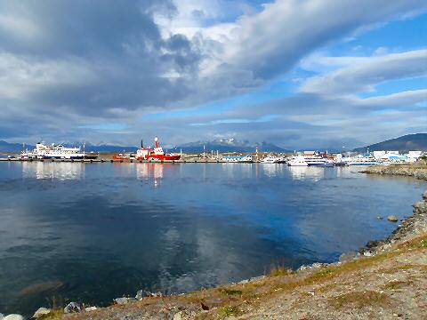 Early morning over the bay at Ushuaia