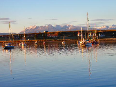 Early morning over the bay at Ushuaia