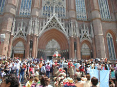 Celebration on the steps of the Cathedral