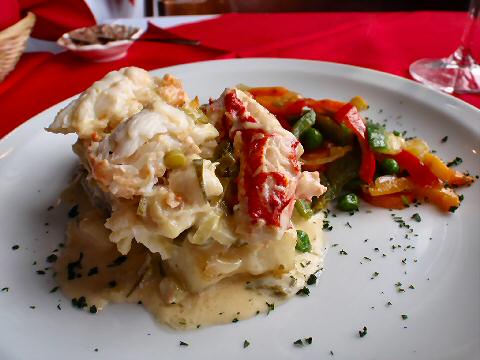 Volver - butter poached merluza negra with king crab cream sauce