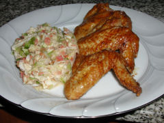 Chicken Wings and Coleslaw