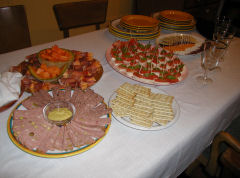 Xmas Day hors d’oeuvres table