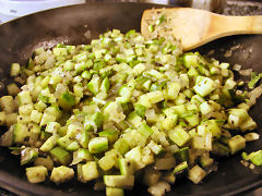 Zucchini sauteeing